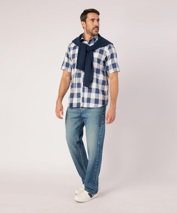 Camisa A Cuadros Manga Corta  image number null