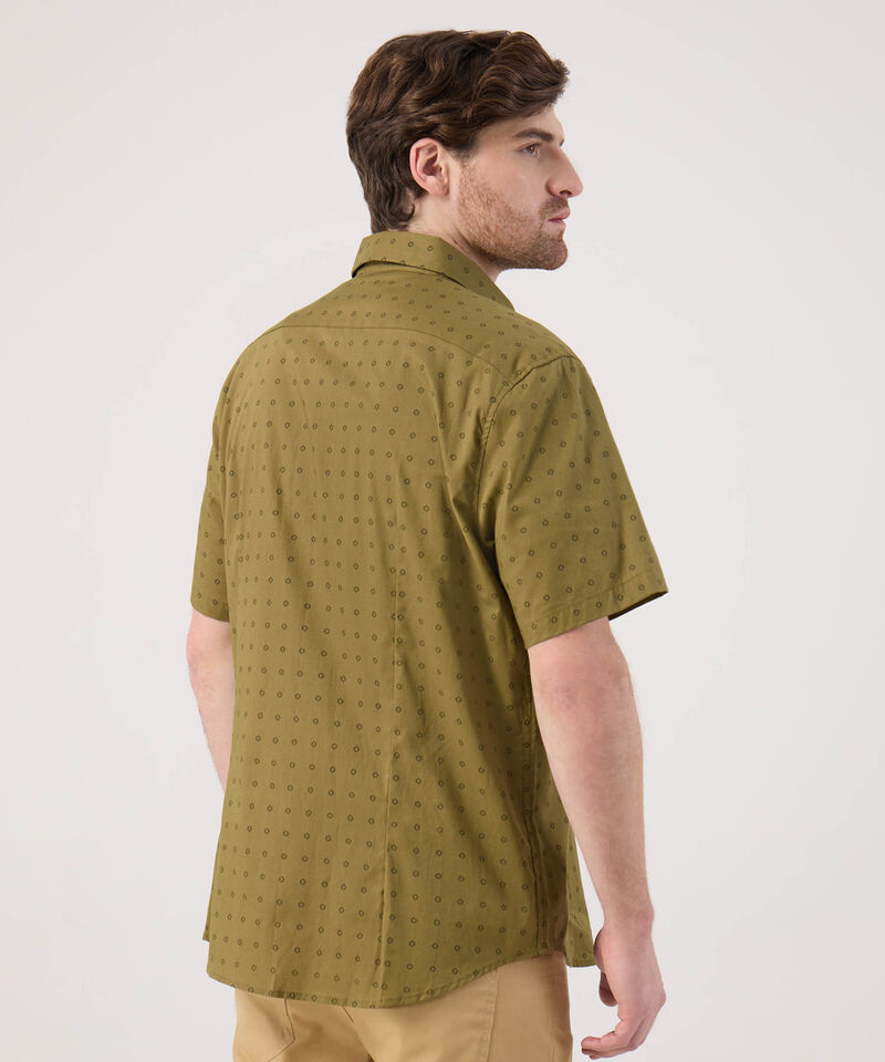 Camisa Manga Corta En Miniprints Con Bolsillo