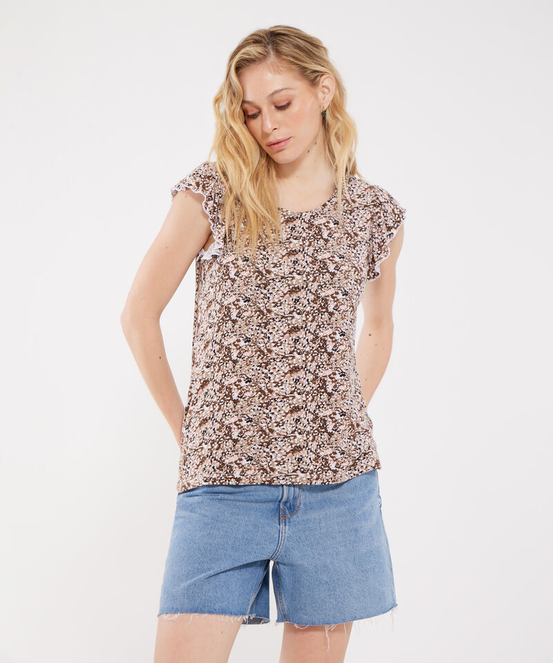 Camiseta Manga Sisa Estampada