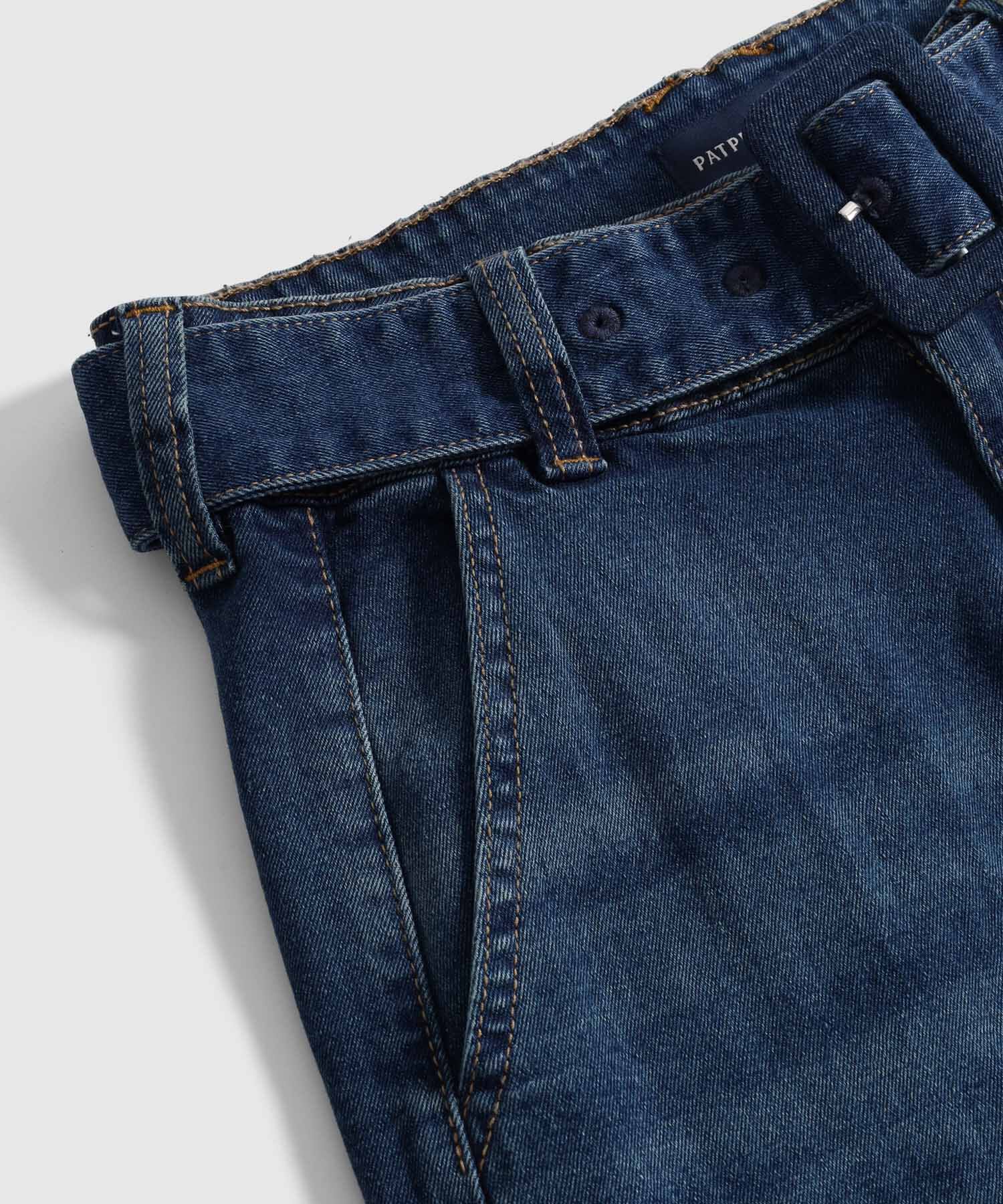 Jeans De Bota Ancha Con Cintur&oacute;n Forrado Mujer