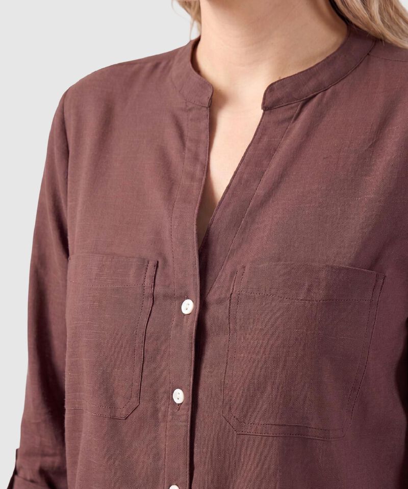 Blusa Con Bolsillos Frontales Para Mujer