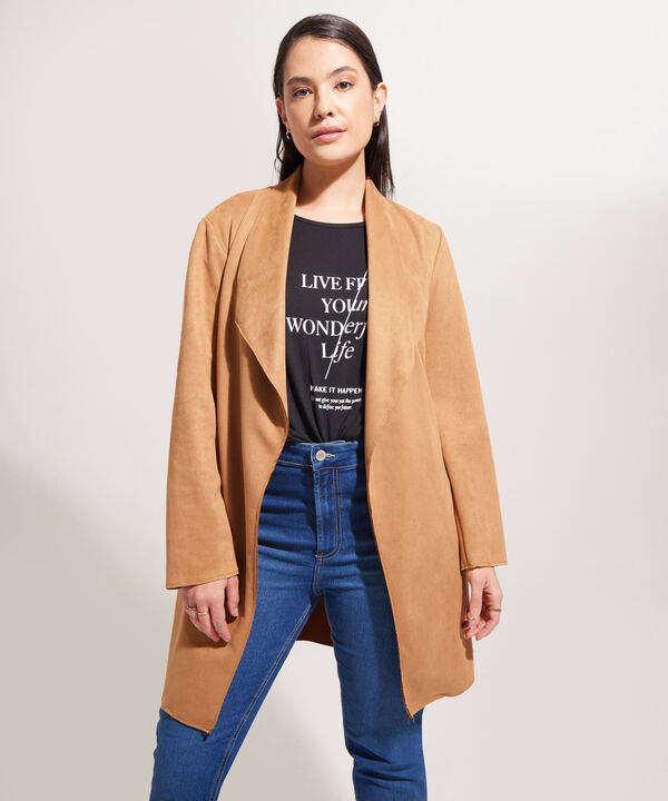 Chaqueta en Suede con Cinturón  image number null