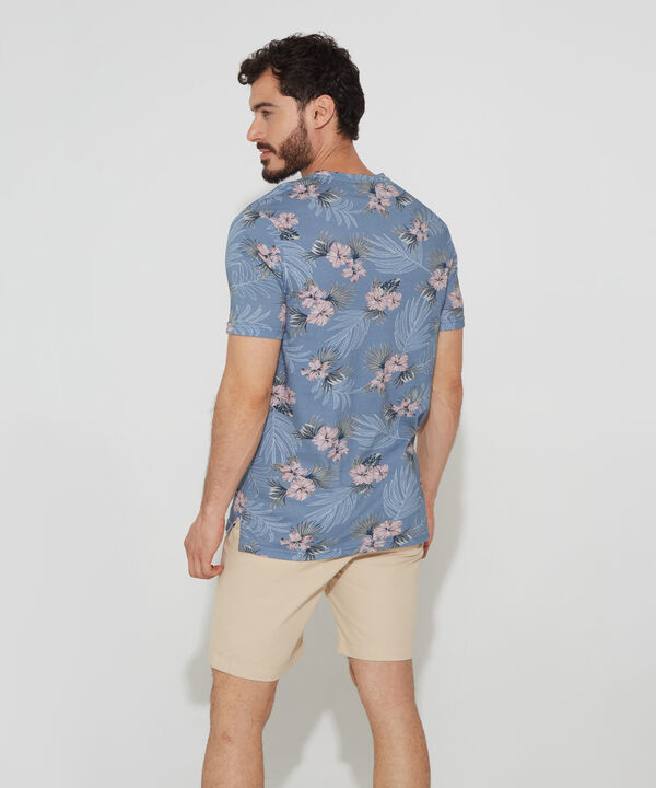 Camiseta Estampada De Manga Corta Para Hombre