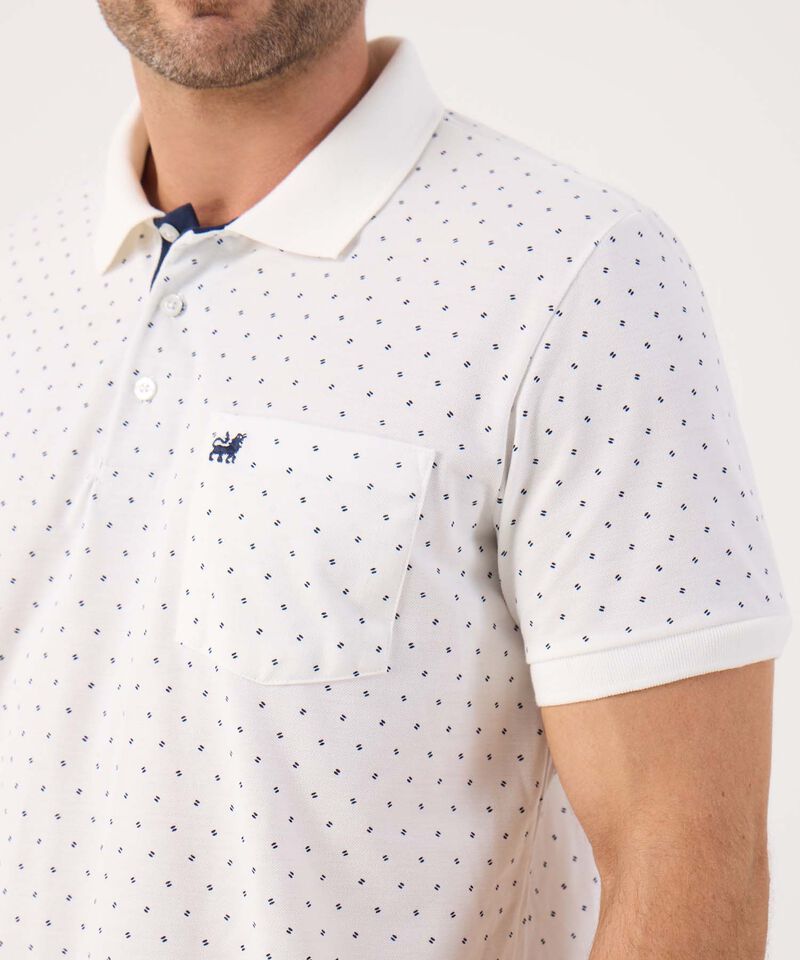 Polo Estampada Con Bolsillo En Lateral
