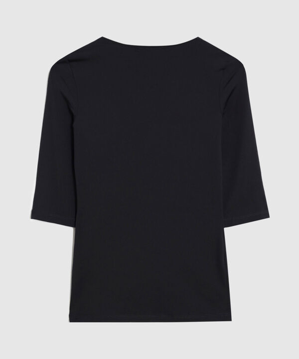 Camiseta B&aacute;sica Manga 3/4 Para Mujer