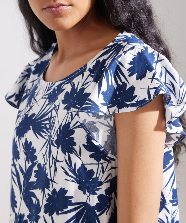 Vestido Estampado Manga Corta Con Bolsillo Laterales image number null