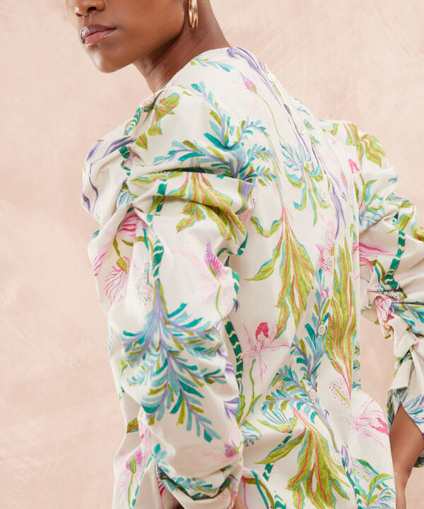 Blusa Escote Redondo Manga Globo image number null