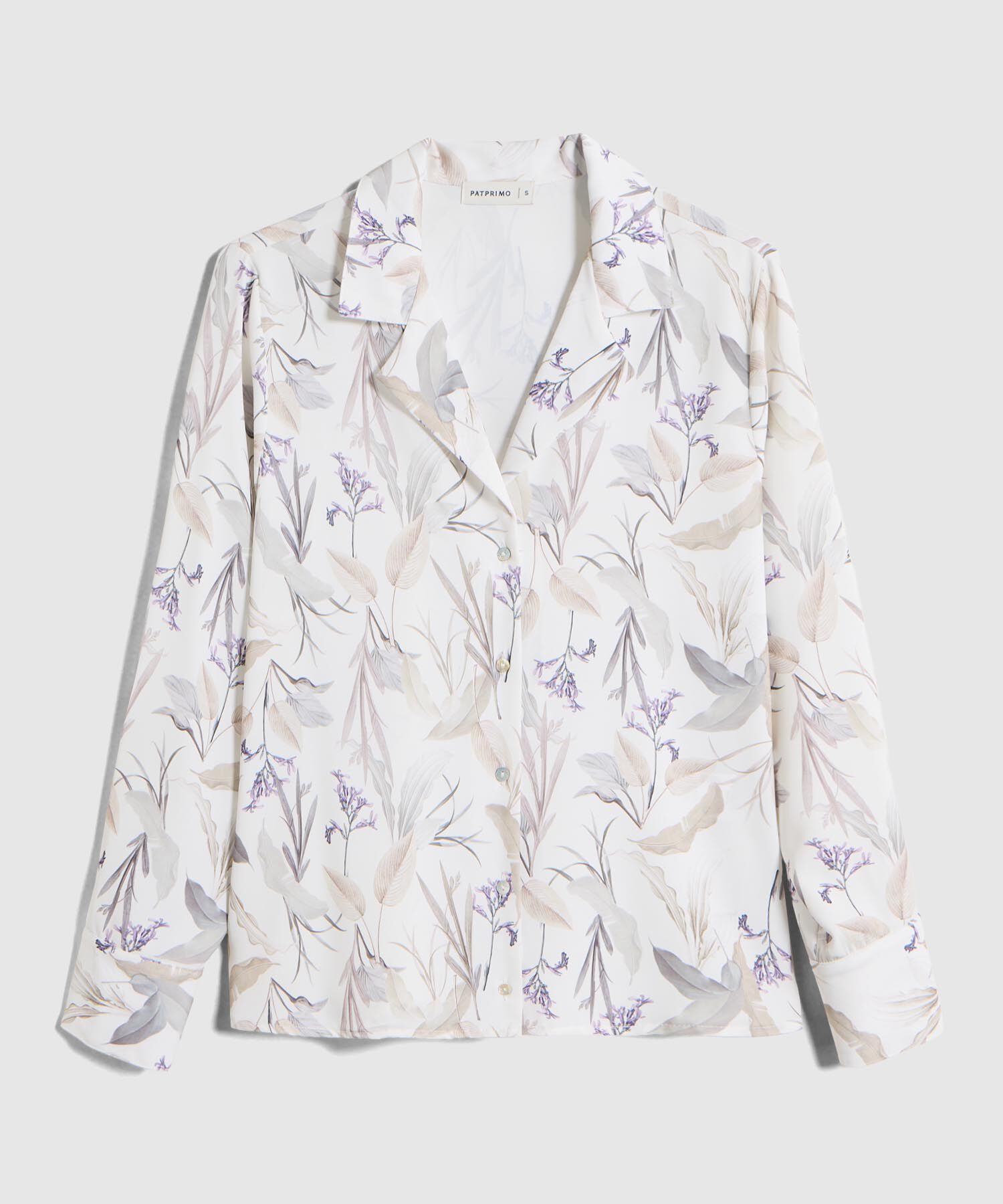 Blusa Camisera de Manga Larga con Estampado para Mujer