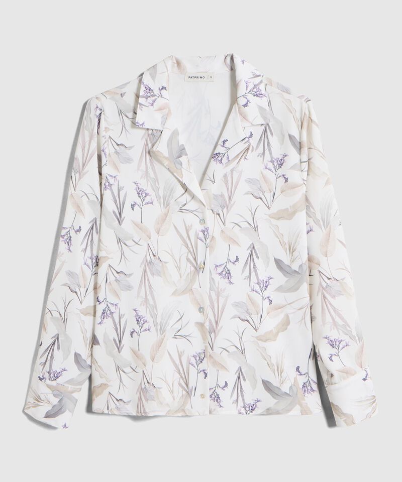 Blusa Camisera de Manga Larga con Estampado para Mujer