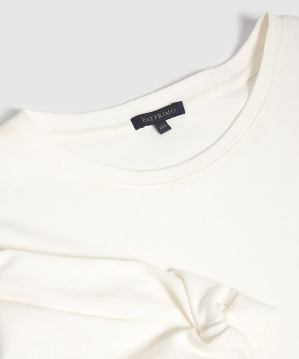 Camiseta Cuello Redondo Con Detalle En Manga image number null