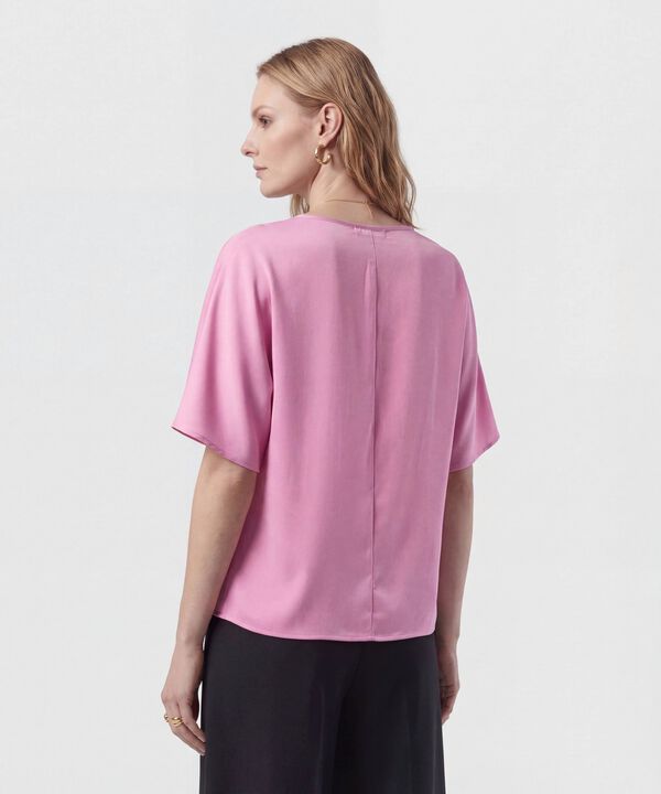 Blusa Minimalista De Manga Corta Para Mujer