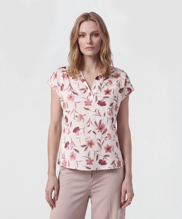 Blusa Casual Manga Corta Con Cuello V image number null