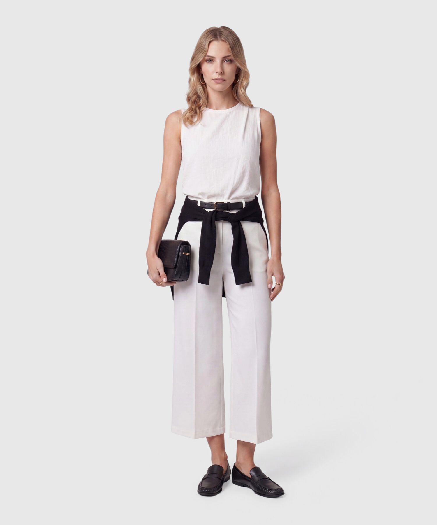 Blusa Sin Mangas Con Pliegue Para Mujer