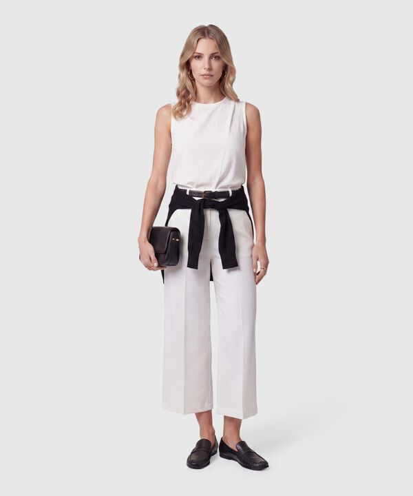 Blusa Sin Mangas Con Pliegue Para Mujer