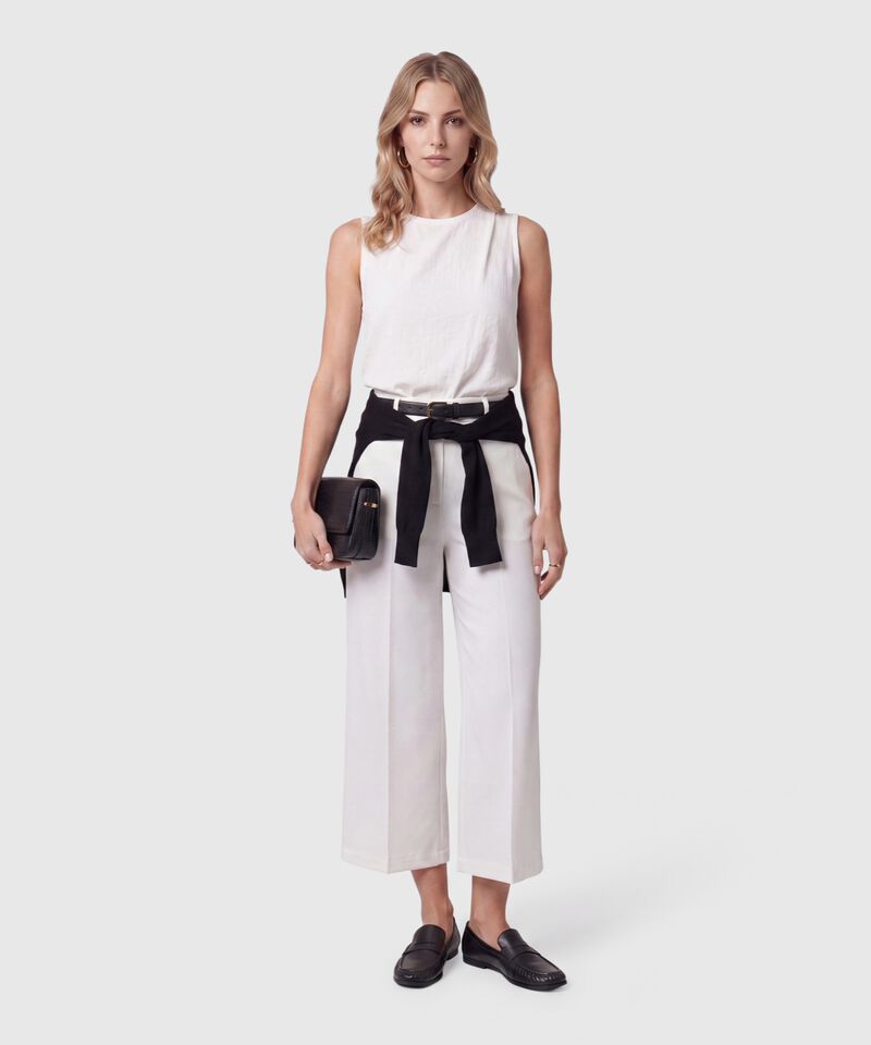 Blusa Sin Mangas Con Pliegue Para Mujer
