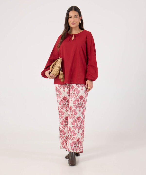 Blusa Bordada Con Cordon Para Mujer image number null