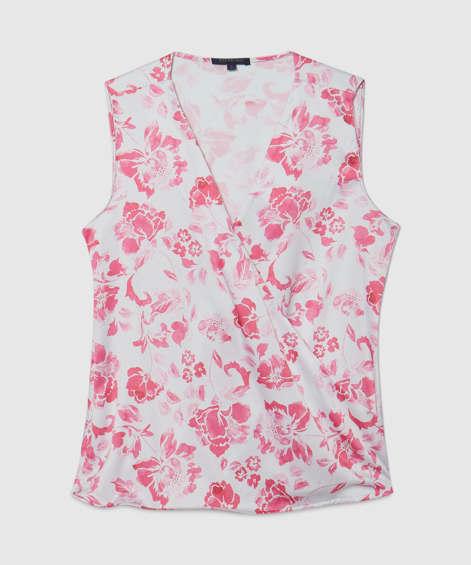 Blusa Con Cruce Frontal Estampado Rosa