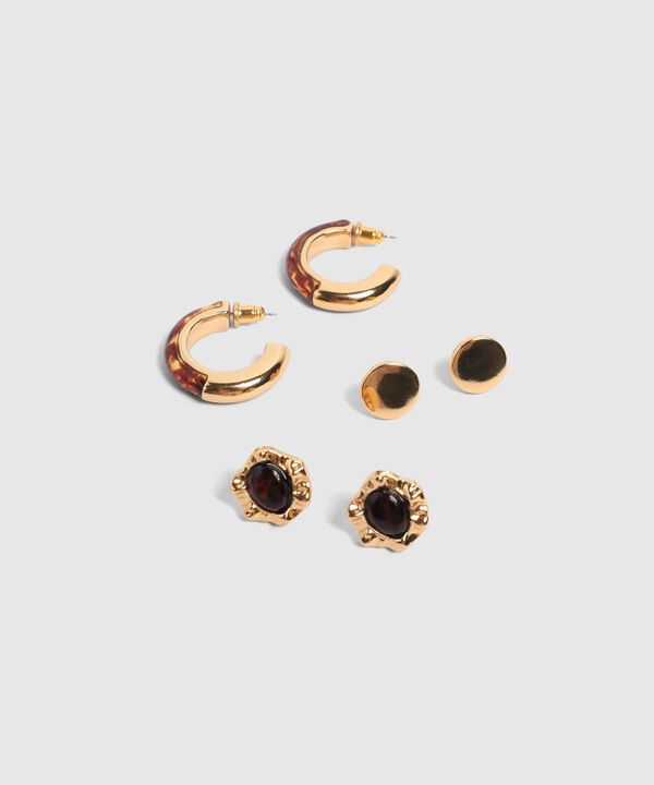 Set X3 Aretes Con Texturas Para Mujer
