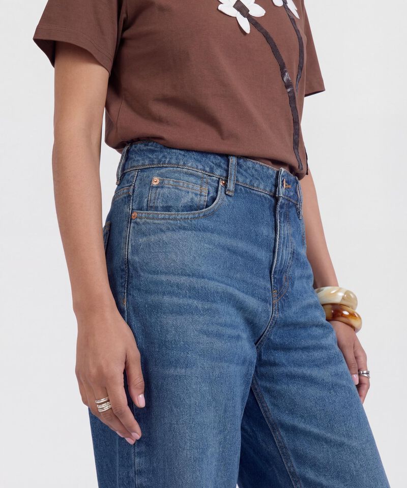 Jeans Mujer Barrel Fit con Pinzas