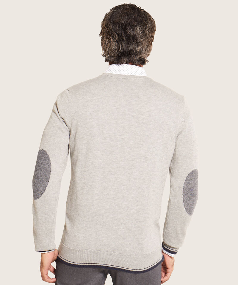 Saco Cuello V Con Coderas Tejidas