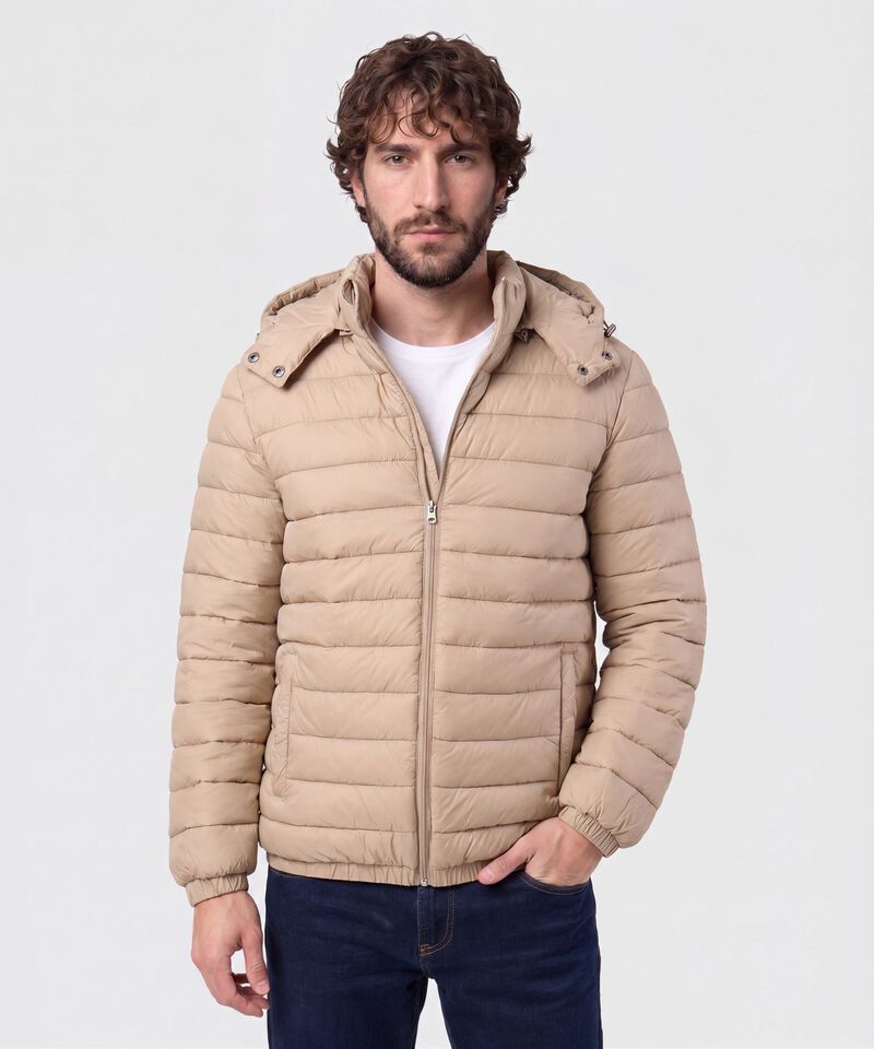 Chaqueta Acolchada Con Capota Hombre