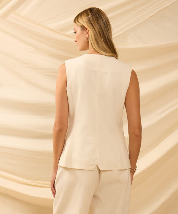 Chaleco Sastrero Con Botonadura Frontal Mujer