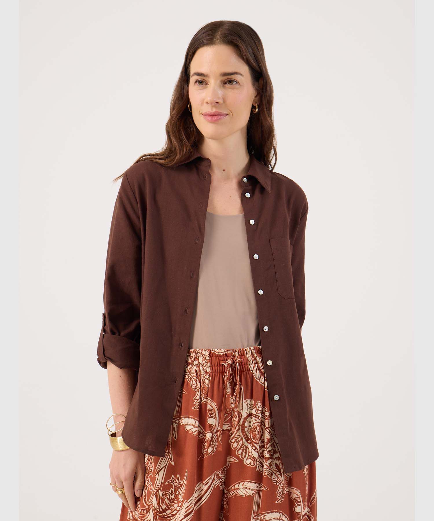 Camisa Manga Larga Con Bolsillo