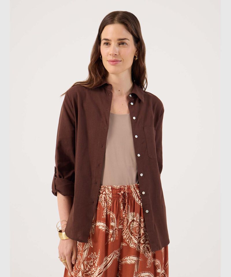 Camisa Manga Larga Con Bolsillo