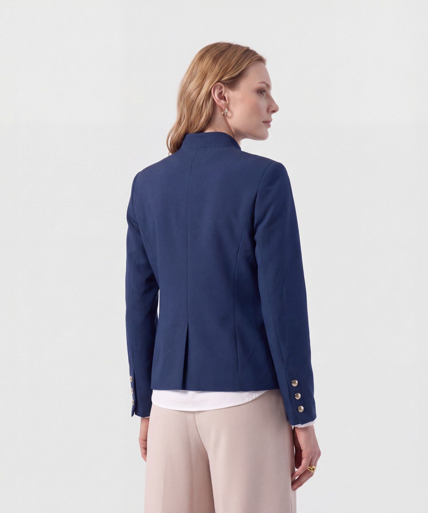 Chaqueta Tipo Militar Con Botones Para Mujer