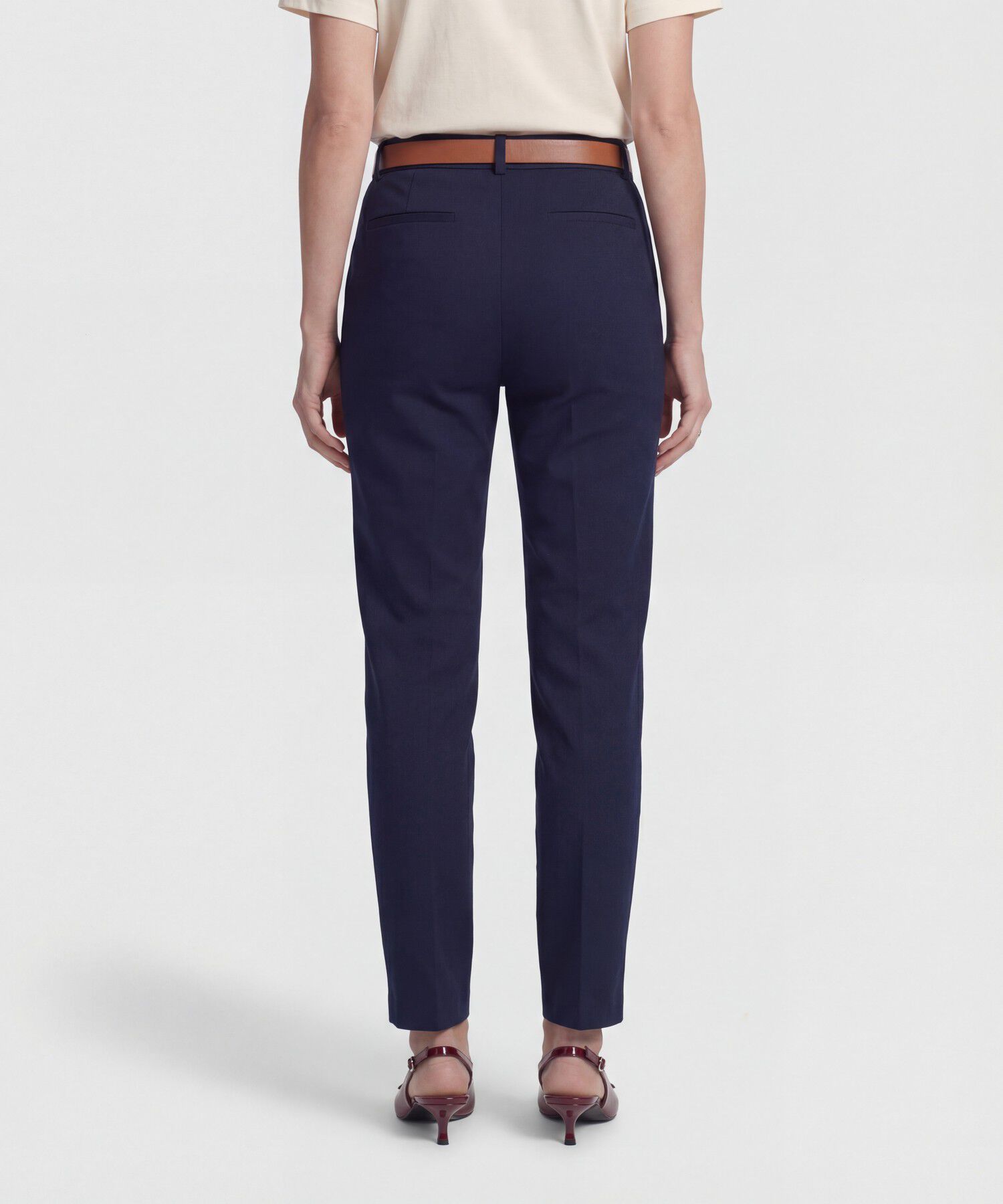 Pantal&oacute;n Unicolor Tipo Chino Para Mujer