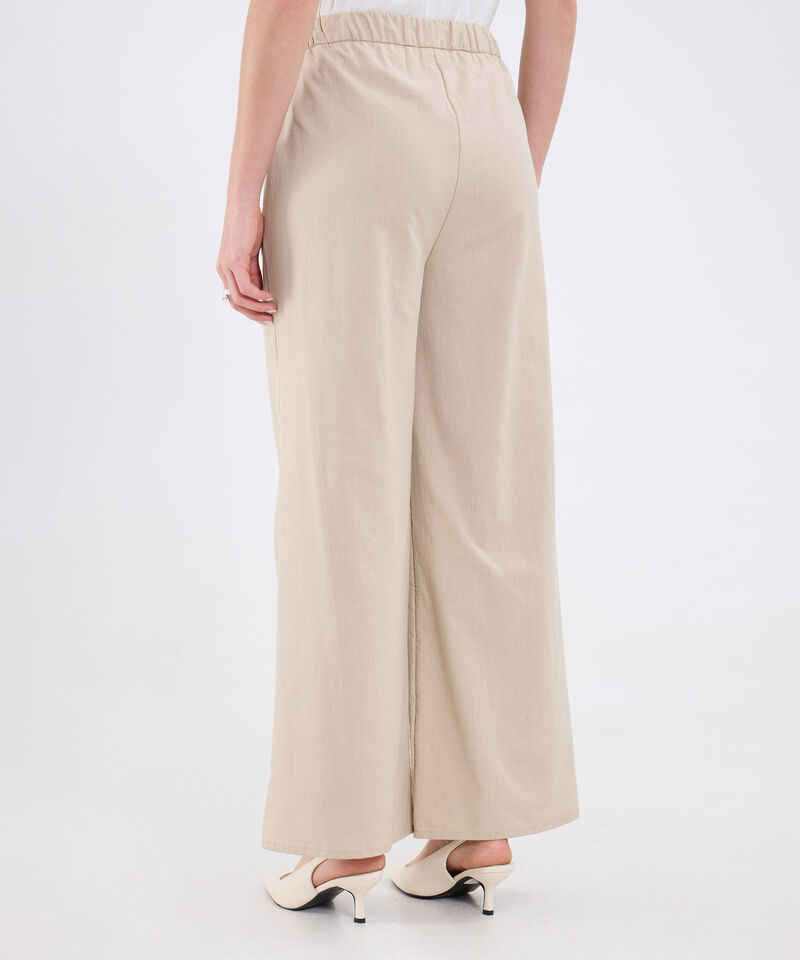 Pantalón Fluido En Efecto Lino