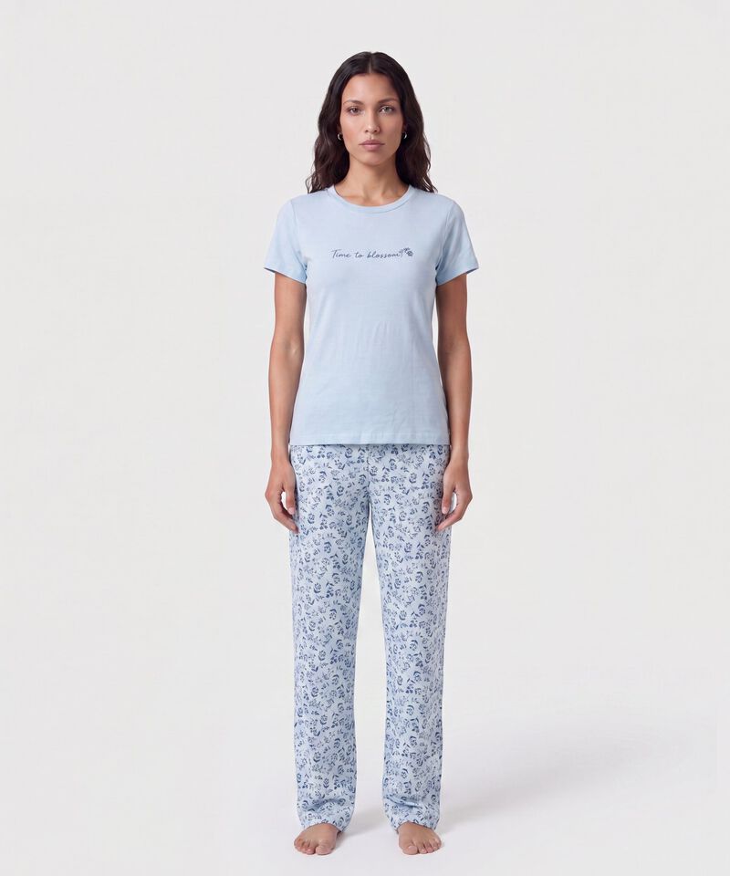 Pijama De Pantal&oacute;n Largo Y Camiseta Mujer