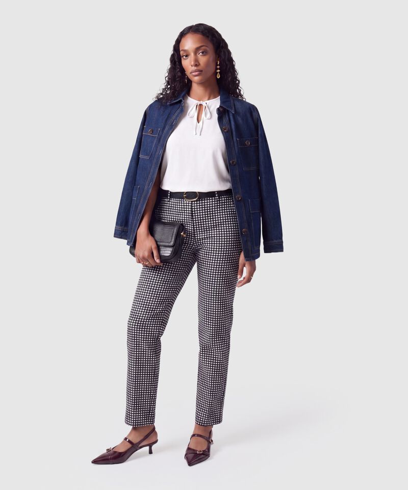 Blusa Manga Corta Con Lazos Mujer