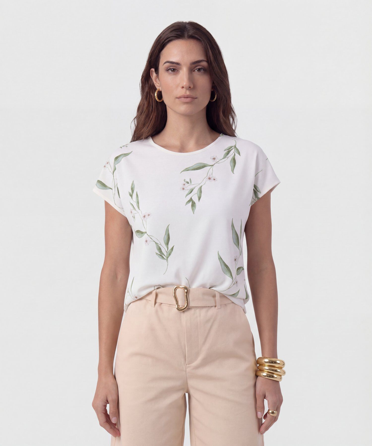 Blusa De Manga Casquillo Para Mujer