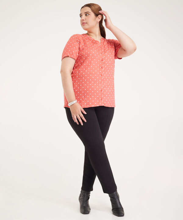 Blusa Manga Corta Con Abotonadura En Frente