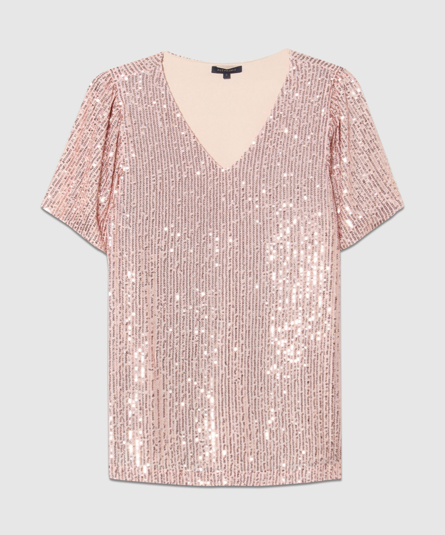 Blusa manga corta en brillo