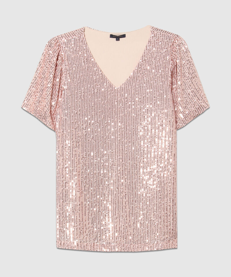 Blusa manga corta en brillo