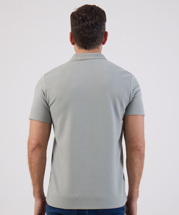 Camisa Polo Micro-Rayas Tejido Piqu&eacute; Hombre