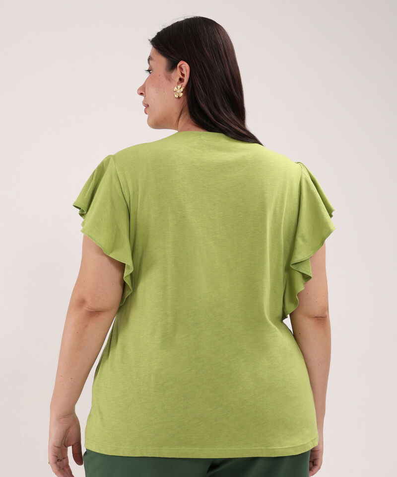 Camiseta Unicolor Con Multiagujas