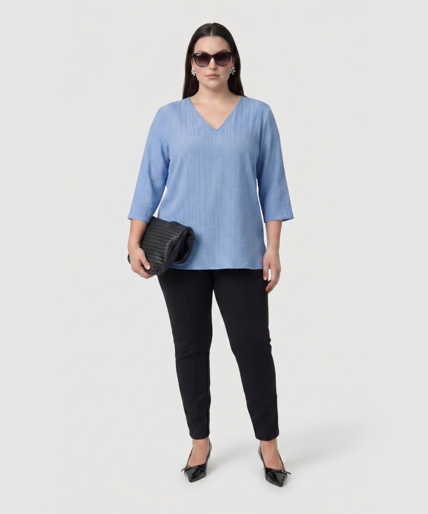 Blusa Con Textura Y Cuello En V Mujer Curvy