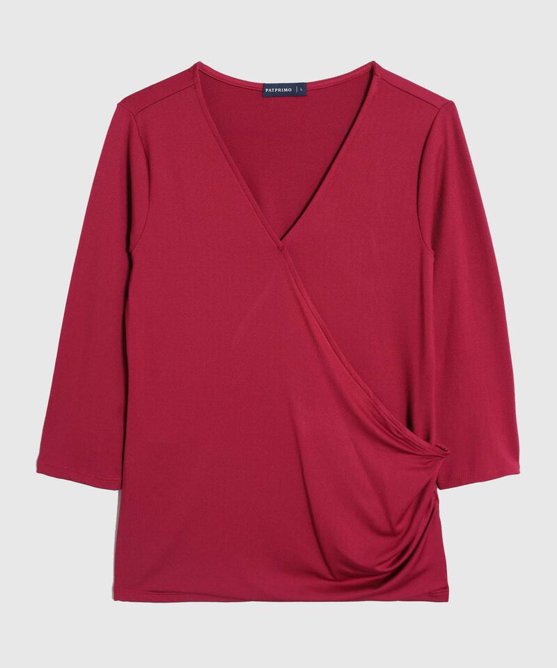Blusa Cruzada Manga Tres Cuartos Mujer