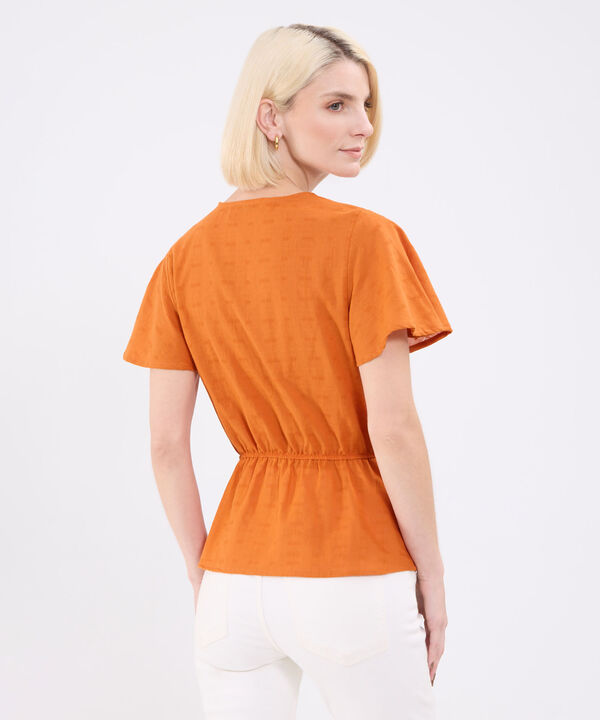 Blusa Unicolor Con Textura