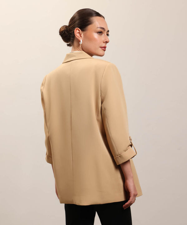 Blazer Unicolor Con Solapa