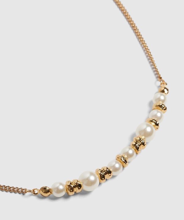 Collar dorado con perlas image number null