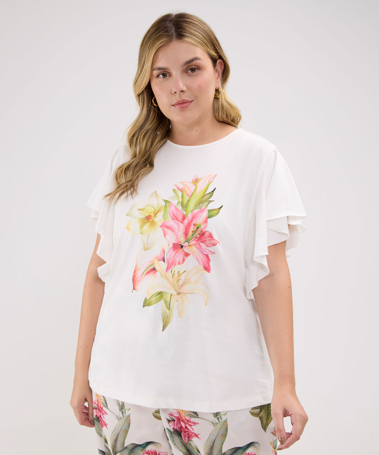 Camiseta Estampado Orquideas