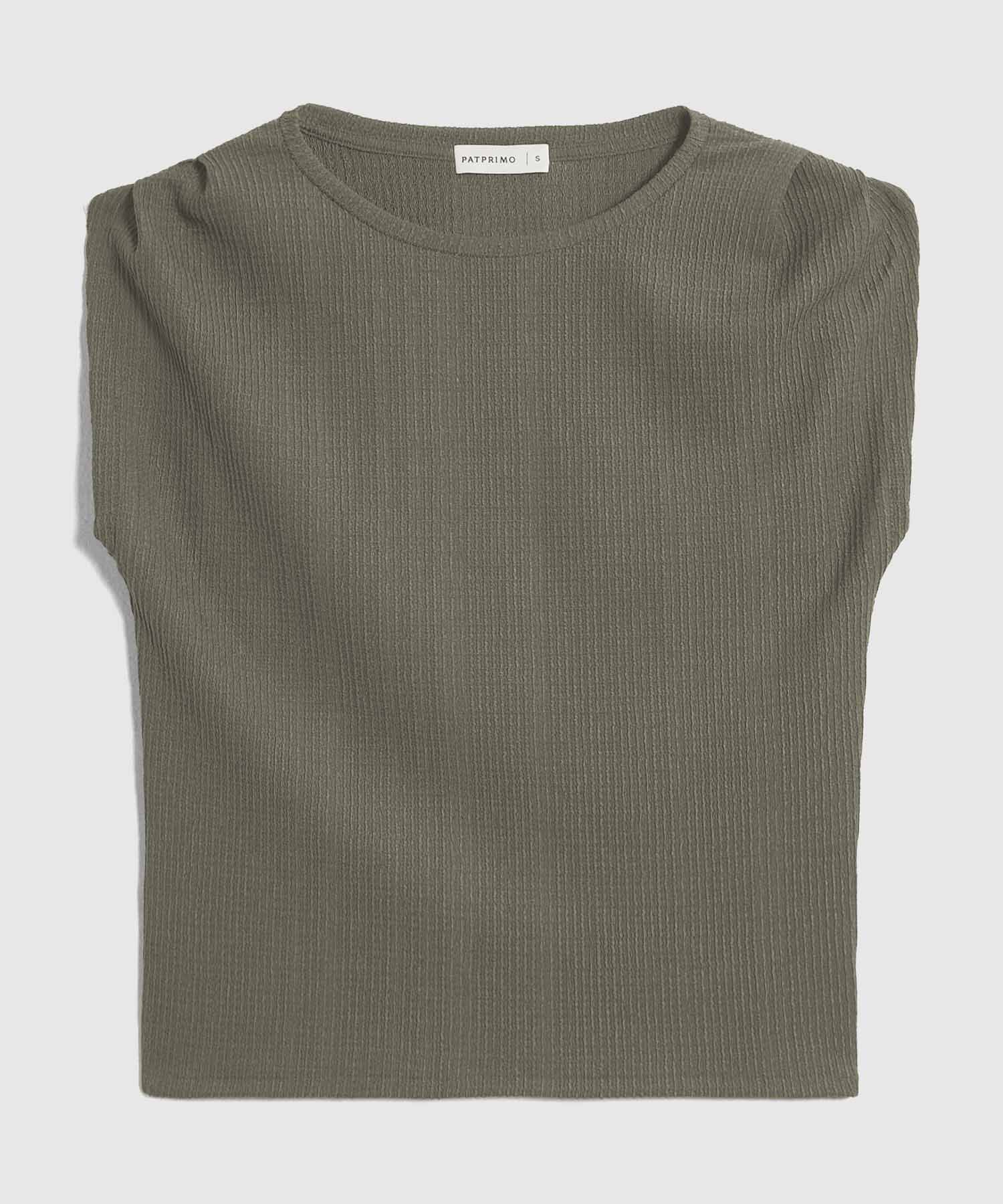 Camiseta con Hombros Drapeados para Mujer