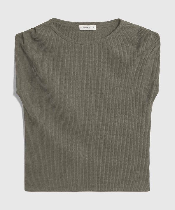 Camiseta con Hombros Drapeados para Mujer image number null