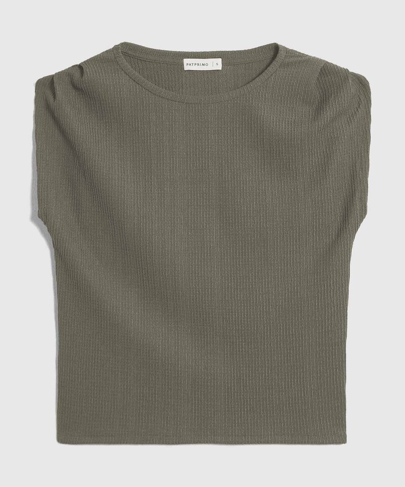 Camiseta con Hombros Drapeados para Mujer