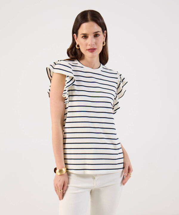 Camiseta Con Boleros En Mangas Para Mujer image number null