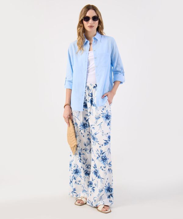 Camisa Dama Azul Claro Manga 3/4 Versátil image number null